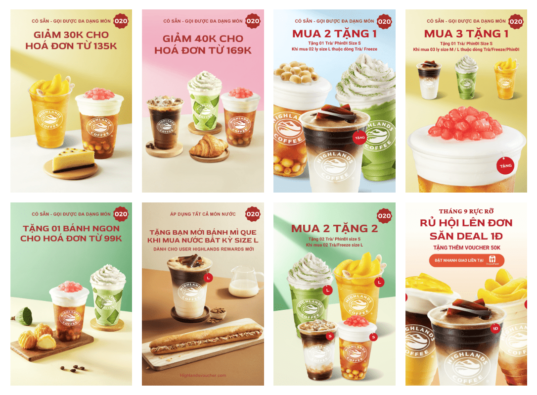 mã giảm giá highlands