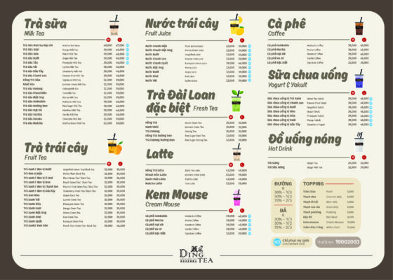 menu ding tea